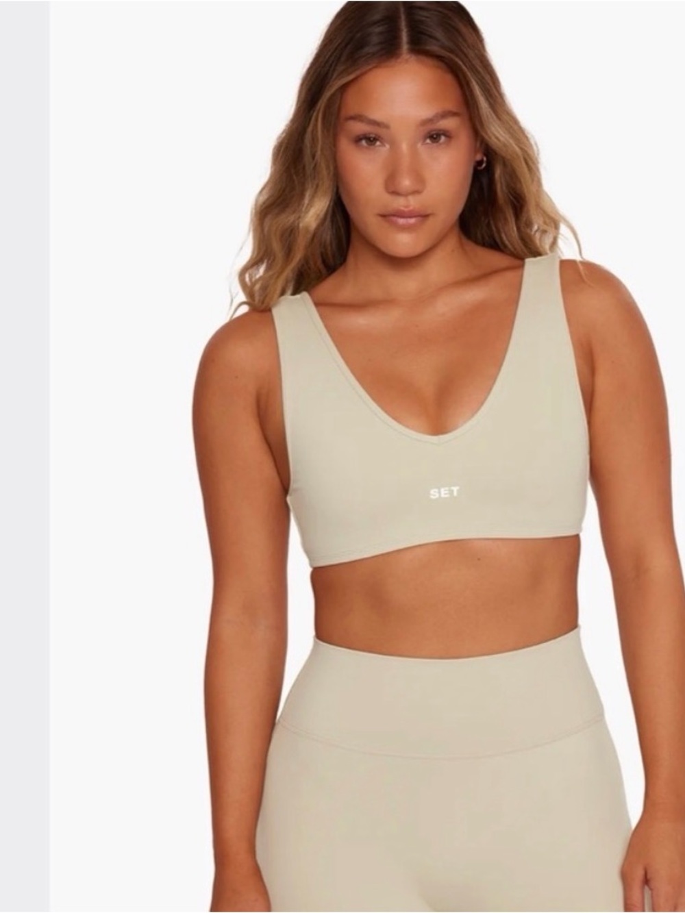 SET Active V-Neck Seamless Sports Bra and shorts